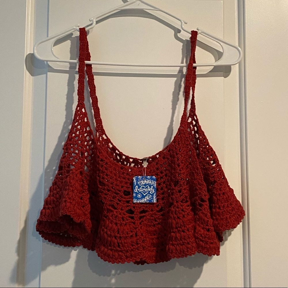 Free People intimate crochet cropped top NWT